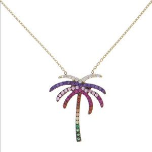 Rainbow Palm Tree Necklace,Rainbow Necklace For Wo